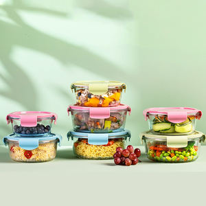 Micro-ondes nouveau Design verre à haute teneur en Borosilicate récipient de stockage des aliments ensemble boîte à déjeuner avec couvercle <span class=keywords><strong>420</strong></span> ml 660 ml 950 ml - Product Image 3