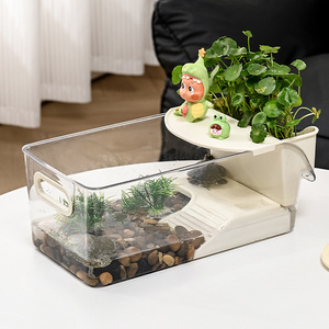 Acuario Transparente para Cría de Tortugas, Paisajismo Ecológico, Recinto Adecuado para el Hogar, Cría de Tortugas Brasileñas, Pecera Pequeña - Product Image 5