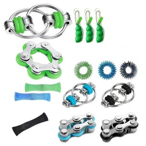 Set de Juguetes Sensoriales Antiestrés, Paquete de Regalo con Cubo Infinito, Anillos, Juguetes de Malla y Llaveros para Niños - Product Image 6