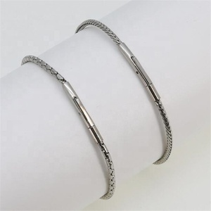 Yiwu Aceon velo in acciaio inox coda di <span class=keywords><strong>volpe</strong></span> catena a maglie strette donne elegante catena rotonda cilindro chiusura a scatto braccialetto - Product Image 3