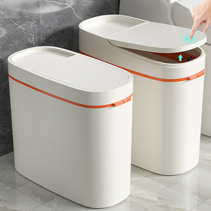 Smart Waste <b>Bin</b> 13L 15L Oval Flip Top <b>Sensor</b> Lid For <b>Kitchen</b> Bathroom Bedroom Living Room Home Use - Product Image 1