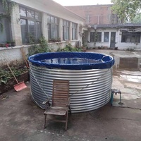 Bassin circulaire en acier galvanisé industriel pour l'aquaculture commerciale, élevage de poissons, crevettes et crabes