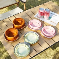 Bol pour chien pliable et sûr, souple et flexible, bol pour eau et nourriture pour animaux de compagnie, pour les voyages, la randonnée, en silicone de qualité alimentaire, bol pour chien d'extérieur