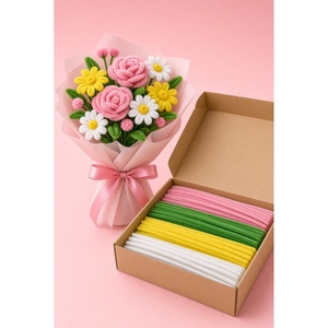 Kit de Manualidades para Hacer Ramos de Flores con Limpiapipas, Tallos de Chenilla con Cinta para el Día de la Madre - Product Image 2