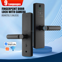 Serrure de porte intelligente WAFU ODM OEM WF-X8-Camera Tuya avec empreinte digitale, Wi-Fi et caméra pour portes en bois et en aluminium