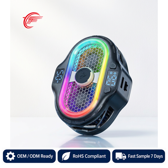 Wholesale Magnetic Semiconductor Phone Cooler 15W Wireless Charging RGB Digital Display Gaming Live Streaming iPhone Android
