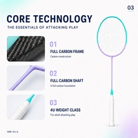 Vollcarbon-Badmintonschläger 5U für Erwachsene, Offensiv-Singleschläger, Mittlere Steifigkeit, 0,65 mm Saiten, Anpassbar