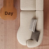 Ensemble de canapés en tissu en forme de L de style Wabi-sabi |   Collection de canapés sectionnels de style Dune, design moderne et minimaliste pour grand salon
