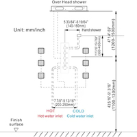 Système de douche à musique à LED de grande taille Mitigeur de douche thermostatique encastré Ensemble de douche à effet pluie Système de robinet doré