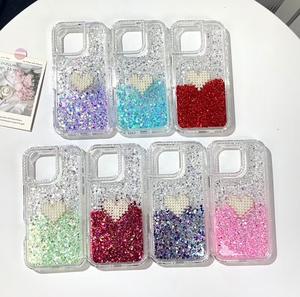 Diamond Jewelry <span class=keywords><strong>Love</strong></span> Heart Phone Cases para iPhone 17 16 15 Pro Max Lanyard Phone Cover Fundas Para Celulares - Product Image 2