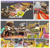 Peralatan Playground Indoor Langsung dari Pabrik Tema Kastil Kerajaan Menara Mahkota Perosotan Spiral Berlampu Perosotan Gelombang Kolam Bola
