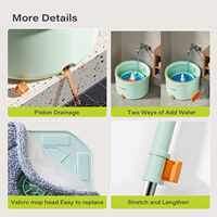 Serpillières Homettler en microfibre, serpillière plate, outils de nettoyage ménager, ensemble serpillière et seau, équipements de nettoyage pour l'entretien ménager