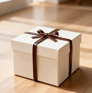 Boîte cadeau en carton rigide de haute qualité, personnalisée, en matériaux recyclés, avec fermeture magnétique, poignée, finition mate, ruban gaufré - Product Image 4