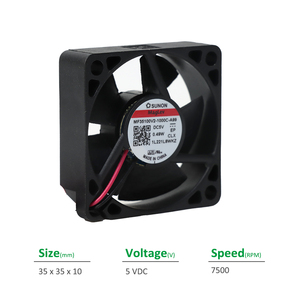 Ventilateur axial de refroidissement SUNON MF35100V2-1000C-A99 électrique OEM/ODM 35x35x10mm 5VDC 0.49W 80mA 6.5FM 7500RPM avec roulement à billes - Product Image 2