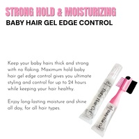 Gel Coiffant Bébé 3-en-1 Fixation Forte 30ml Marque Privée – Gel de Contrôle des Bords pour Perruques Lace avec Brosse et Peigne Intégrés