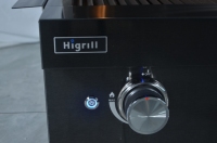 Barbecue à gaz autoportant en acier inoxydable noir 304 à 4 brûleurs avec arrêt automatique et conception sans fumée pour restaurants et usage commercial