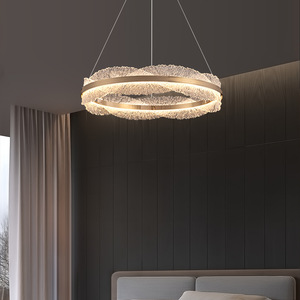 Lustre de salon de villa moderne de luxe léger, <span class=keywords><strong>luminaire</strong></span> LED circulaire pour hall, inspiré des designers, à intensité variable tricolore et commande vocale - Product Image 2