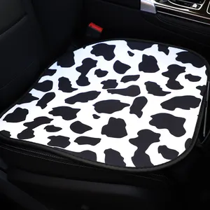 New 2023 Cow Print Plush Memory Foam Universal For All Seasons Car Seat Cushion Set