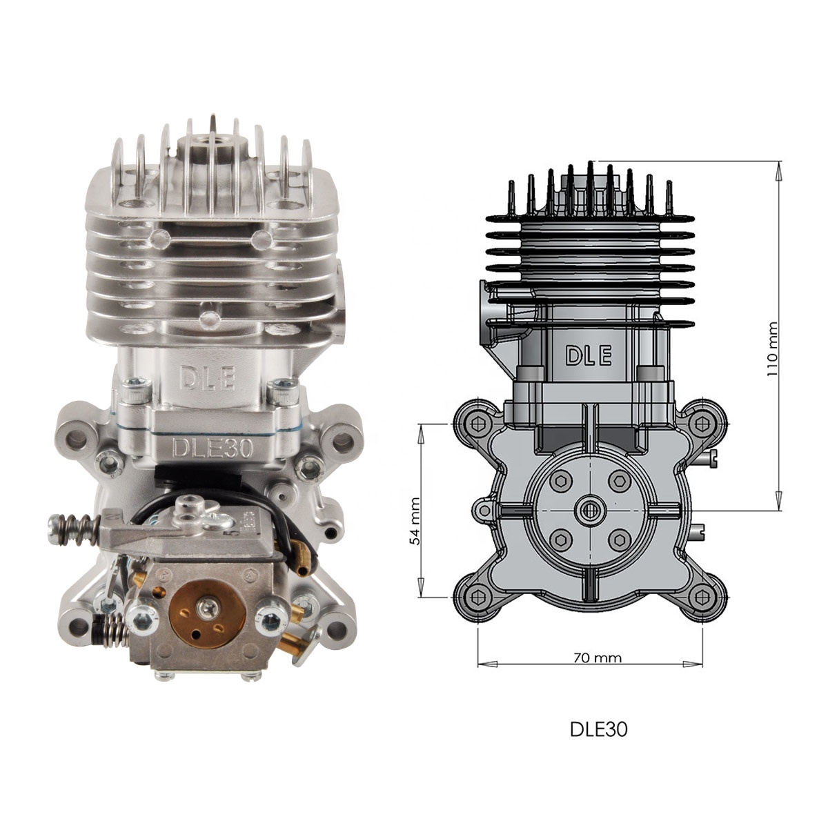 DLE30 30cc RC Model Plane Gasoline Engine - 3.7HP Power