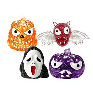 En stock : Jouet anti-stress à presser en forme de tête de citrouille fantôme d'Halloween, rempli de maltose, pour la vente au détail en magasin - Product Image 6