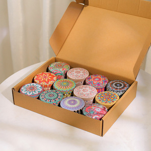 Scented Candles Round Tin Box Aromatherapy Gift <b>Set</b> Dried Flower Petals Lavender <b>Essential</b> <b>Oil</b> Diffuser Bedroom Use - Product Image 2