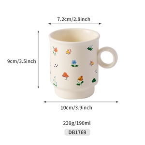 Customized Classic High-temperature Resistant Porcelain Mug Handle Microwave Safe Cartoon Pattern Office Coffee <b>Cup</b> Gift Item - Product Image 5