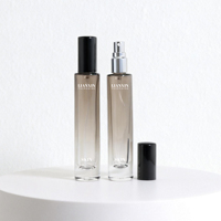 Flacon vaporisateur de parfum en verre cylindrique mince de 15 ml, col à vis, rechargeable, vide, flacon en verre pour parfum