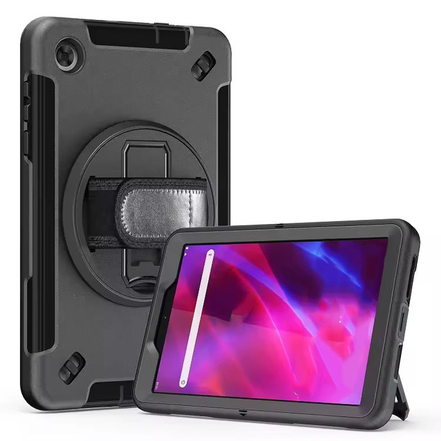 Factory Price Tablet Case for Lenovo Tab M8 Gen4 TB-300FU 2023 With 360 Rotating Kickstand and Hand Strap Shoulder Strap