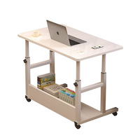 Bureau d'ordinateur moderne à roulettes, petit, avec rangement, en bois, pas cher, mobile, pour la maison, le bureau, l'étude