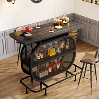 Tribesigns Table de bar moderne en MDF avec étagères et structure métallique – Meuble d'appoint tendance pour la maison