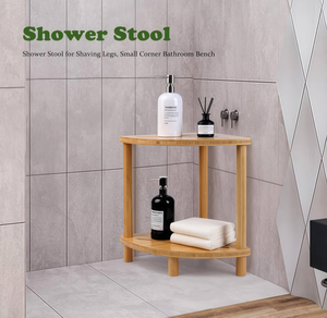 Mueble de Baño de Madera Personalizado, Taburete, Estante de Almacenamiento <span class=keywords><strong>para</strong></span> Ducha, Diseño Triangular de Doble Capa <span class=keywords><strong>para</strong></span> el Hogar - Product Image 5