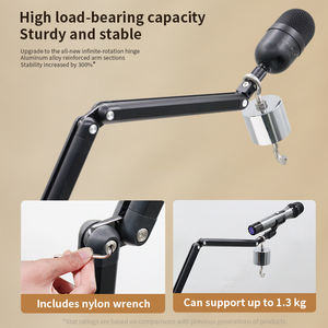 Soporte de Micrófono Profesional Ajustable Directo de Fábrica, Brazo Metálico para Estudio/<span class=keywords><strong>Podcast</strong></span>/Juegos, Suministro al por Mayor de Alta Gama para Transmisión/Conferencia - Product Image 4