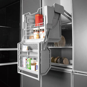 GQK Modern Pull Down Kitchen Cabinet Elevator <b>Basket</b> Double-Body Lifting <b>Storage</b> System Large Capacity Wall Cabinet Organizer - Product Image 6