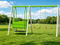 Ensemble de balançoires d'extérieur en gros avec balançoire pour bébé et balançoires à sangles, structure en acier galvanisé pour parc d'enfants
