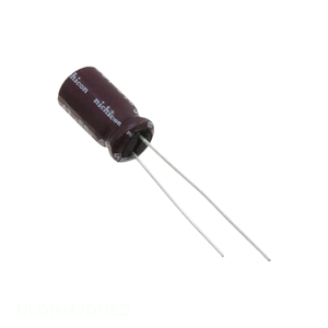 ตัวเก็บประจุแบบรูทะลุ (Through Hole Capacitor) ยี่ห้อ Manufacturer Channel รุ่น 47 uF ULD1H470MED ชนิดอลูมิเนียม ความจุ 47UF 20% 50V แบบขาเสียบเรเดียล - Product Image 1