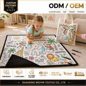 Coperta in pile sherpa con motivo floreale, 100% poliestere, per bambini, fai da te, graffiti, trapuntata, set <span class=keywords><strong>tela</strong></span> bianca e nera - Product Image 2