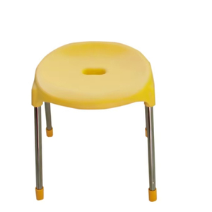 Silla infantil moderna con asiento ovalado de plástico y patas de acero inoxidable para el hogar, oficina, comedor, escuela - Product Image 1