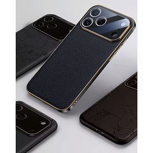 Étui en cuir véritable pour iPhone, ultra-fin, antichoc, protection complète de l'objectif, coque de téléphone - Product Image 5