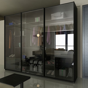 <strong>Flat</strong> <strong>Pack</strong> Simple Bedroom Glass Door <strong>Wardrobe</strong> - Product Image 4