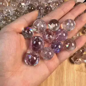 Wholesale Nature High Quality Healing Small Cracked Amethyst Crystal Spheres Balls For Decoration