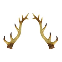 Country-Style Résine Rustique Chasseur Cerf Trophée Bois Mur Monté Décor Figurines Maison Hôtel Vient Boîte Emballage Baptême