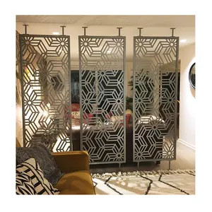 Laser Cut Aluminium Geperforeerde Metalen Scherm Deur Kamer Partitie Divider Scherm Partitie Muren Voor Restaurant En Woonkamer