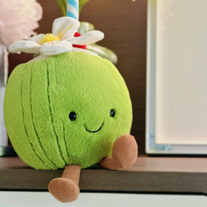 Jc mùa hè mới dừa búp bê vui vẻ chanh gấu siêu mềm đại dương loạt động vật cây cọ đồ chơi sang trọng để giảm căng thẳng PP bông - Product Image 6
