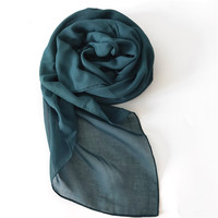 Écharpe de Mode Unie Couleur Solide, Châles et Hijabs pour Femmes 100% Polyester Voile, Tissu Voile, Comme sur l'Image 113*113cm Weiwei