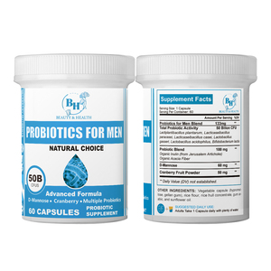 Probiótico para Hombres en Cápsulas, 60 Unidades, Apoyo Digestivo y Equilibrio de la <span class=keywords><strong>Flora</strong></span> <span class=keywords><strong>Intestinal</strong></span>, <span class=keywords><strong>Natural</strong></span>, OEM/ODM, Empaque Personalizado - Product Image 2
