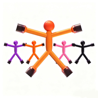 Magnetische Actionfiguren in Verschiedenen Farben mit Biegbarer Arme und Füßen, Whiteboard-Fotohalter, Einzigartige Schreibtisch-Dekoration, Magnetischer Mann