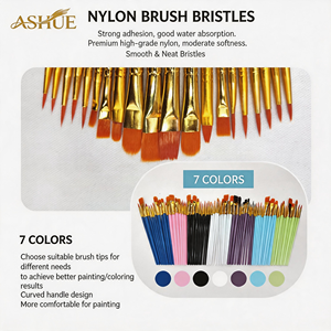 Ensemble de 10 pinceaux en nylon avec manche en plastique, pour <span class=keywords><strong>peinture</strong></span> acrylique, <span class=keywords><strong>gouache</strong></span>, huile, liner, <span class=keywords><strong>kit</strong></span> d'art - Product Image 2