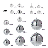 Grandes boules disco argentées amusantes de 30 cm, 40 cm, 50 cm avec anneau pour DJ, fêtes, mariages, anniversaires, décorations d'événements à domicile