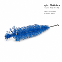 Brosse de nettoyage pour bouteille d'eau et gourde isotherme, qualité industrielle, tête de 35 mm, manche en bois torsadé en nylon, taille personnalisée, OEM