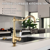 Robinet mélangeur de cuisine monocommande moderne Minwei, finition chrome laiton, avec cartouche céramique, à poser sur comptoir, pour la maison - Meilleures ventes